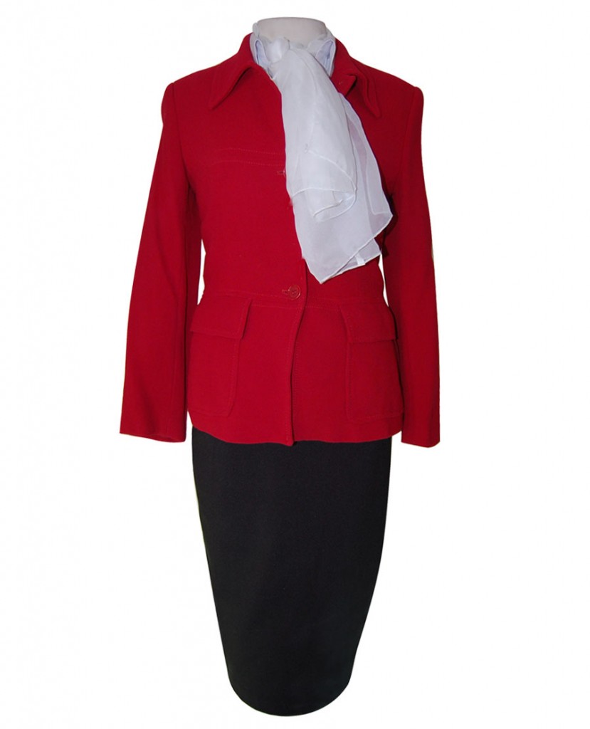 uniforme azafata chaqueta roja