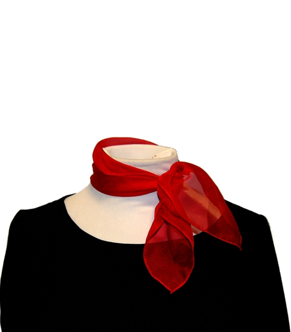 Pañuelo Rojo Del Pañuelo Con Un Modelo, Aislado Foto de archivo